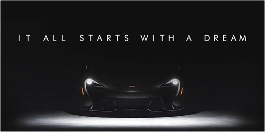 Motivational Wall Art for Office, Super Car Art Canvas, Inspirational Automotive Decor for McLaren Sportscar Lovers, Motivational Wall Decor for Office and Home, Inspiring Car Poster (8 x 8 in)