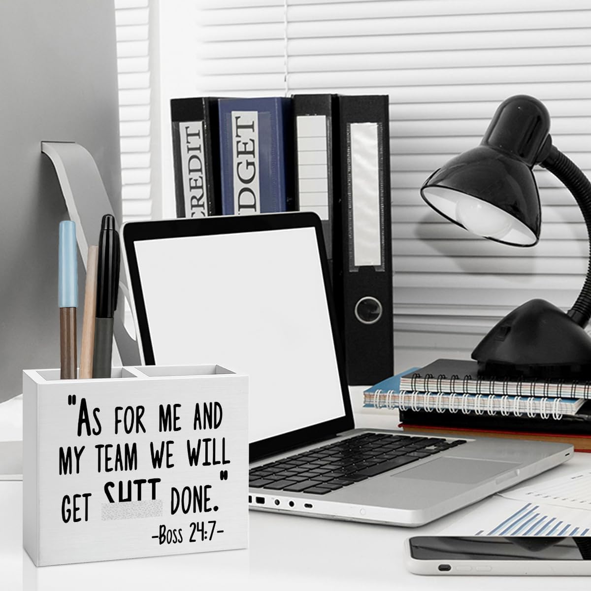 Bosses Day Gifts for Women Men Manager Funny Office Decor for Women Wooden Pencil Holder National Boss Day Decorations Gifts for Supervisor Leader Men HR Coworker Manager Office Desk Decor A 04