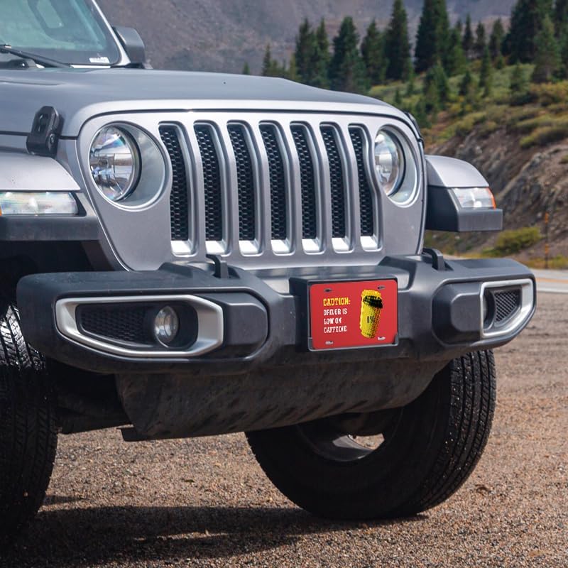 Unique Vanity License Plates | 16 Individual Designs | 3 Sizes (Automobile, Golf Cart, Motorcycle/Bike) | Made in U.S.A. | Custom Car Tags (Caffeine, Golf Cart (7" x 4"))