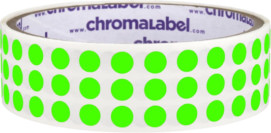 ChromaLabel 1/4 Inch Circle Labels, Permanent Colored Dot Sticker, High Visibility Sticky Dots, Easy to Write on Office Labels & Stickers - 1000 Circle Stickers, Matte Finish Fluorescent Green