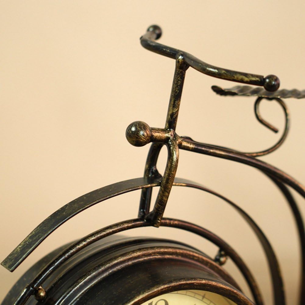 Desk Clock Vintage Table Clock Desktop Farmhouse Tabletop Metal Clock for Office Bedroom Silent Quartz Decor Double Sided