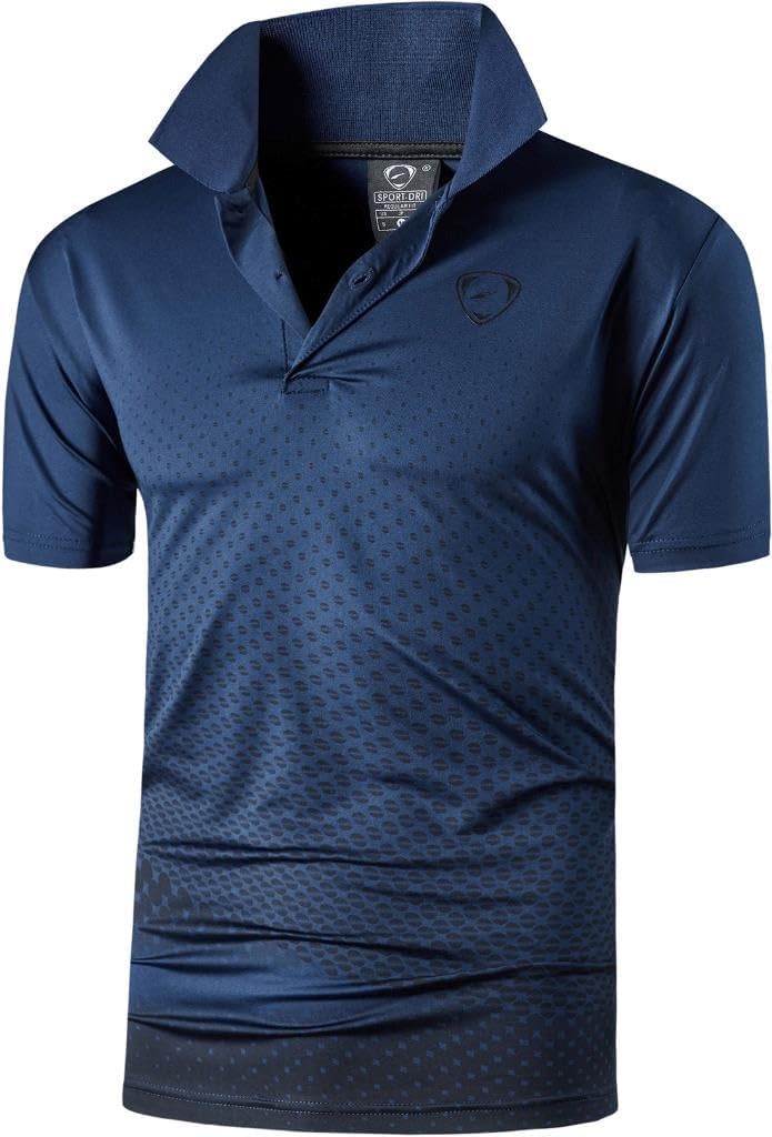 jeansian Men's Sport Outdoor Quick Dry Fit Short Sleeves Polo Tee Shirt Tshirt T-Shirt Tops Golf Tennis Bowling LSL195