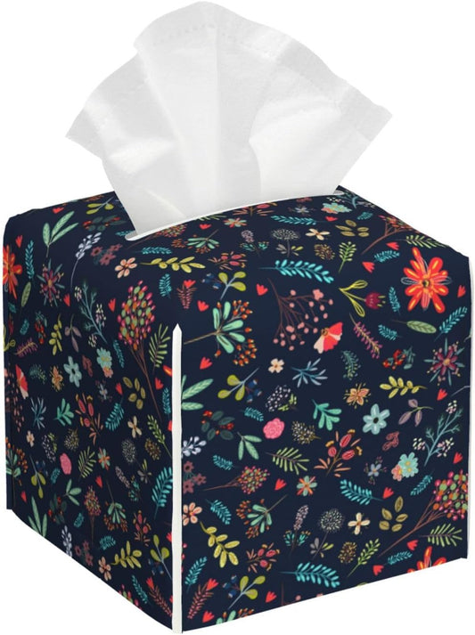 Flower Tissue Box Cover Tissue Holder, Tissue Case, Kitchen Desktop Home Decorative Napkin Tissue Box Office Desk Car Decor