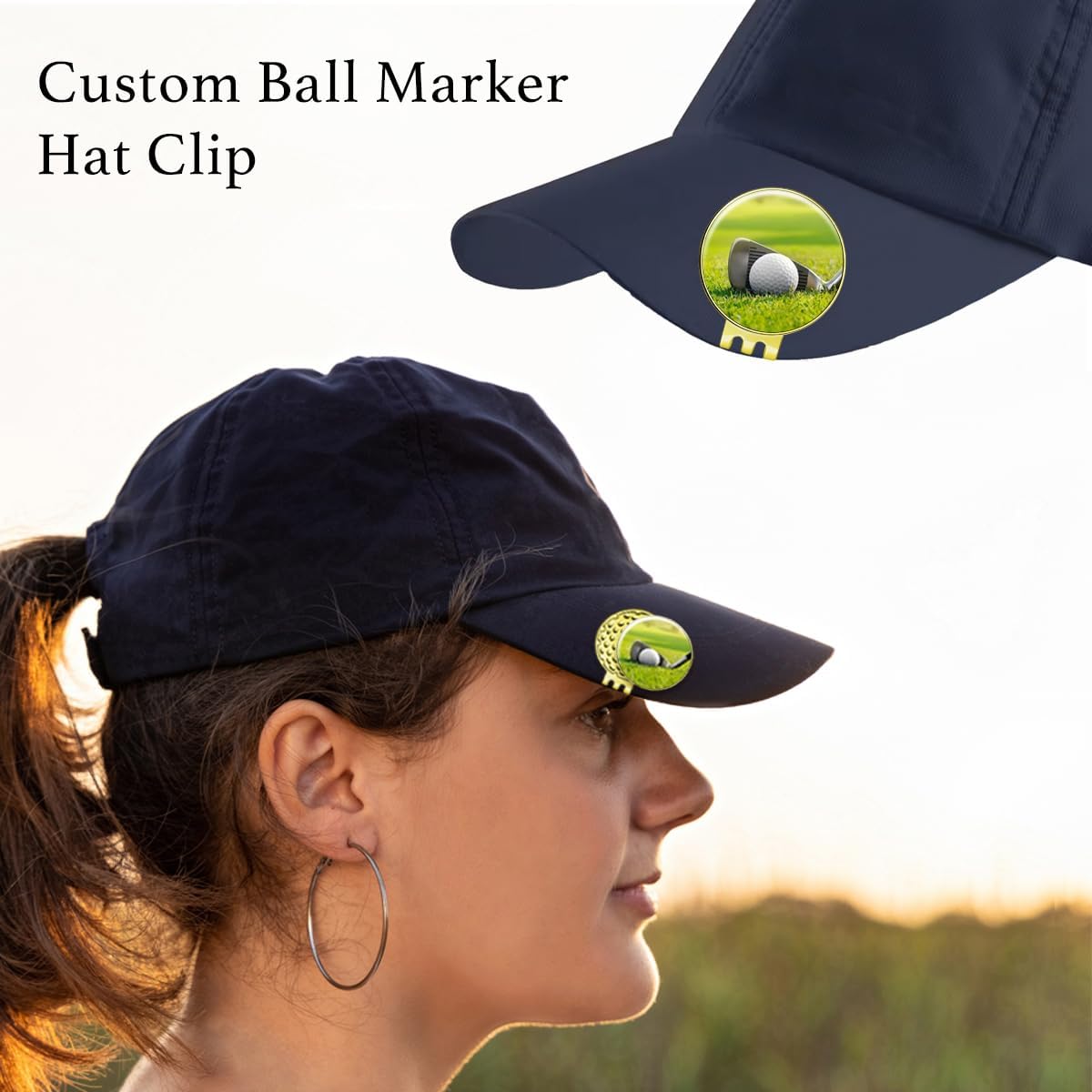 Custom Golf Ball Marker Hat Clip, 3Pack Personalized Magnetic Ball Marker, Golf Accessories for Men & Womens, Golf Gifts for Golfers