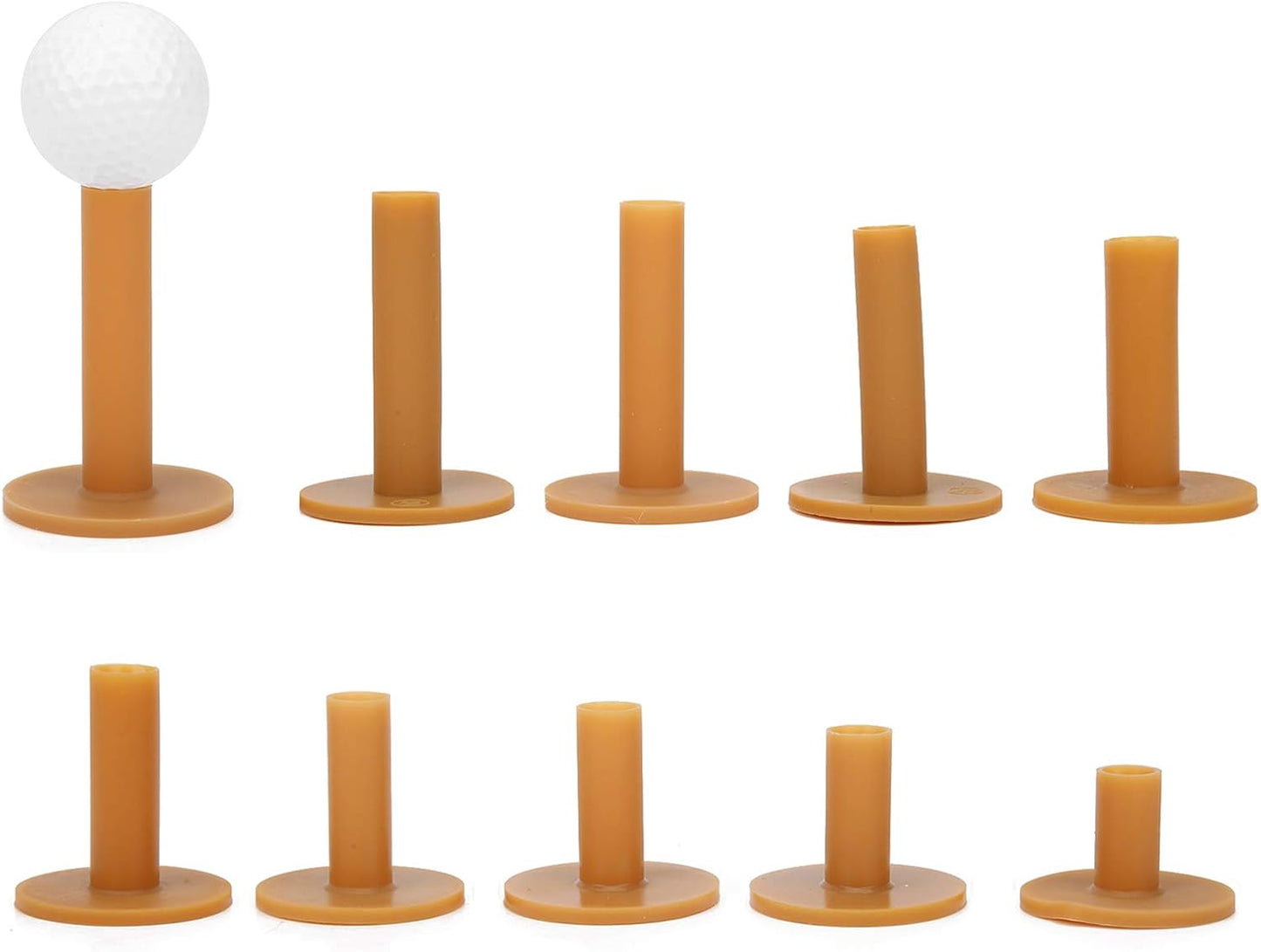 Agatige 10pcs Rubber Golf Tees Set, Golf Trainer Aid Tee Holder Driving Range Golf Accessory Ball Seat for Golf Hitting Mats and Indoor Outdoor Training