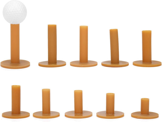 Agatige 10pcs Rubber Golf Tees Set, Golf Trainer Aid Tee Holder Driving Range Golf Accessory Ball Seat for Golf Hitting Mats and Indoor Outdoor Training