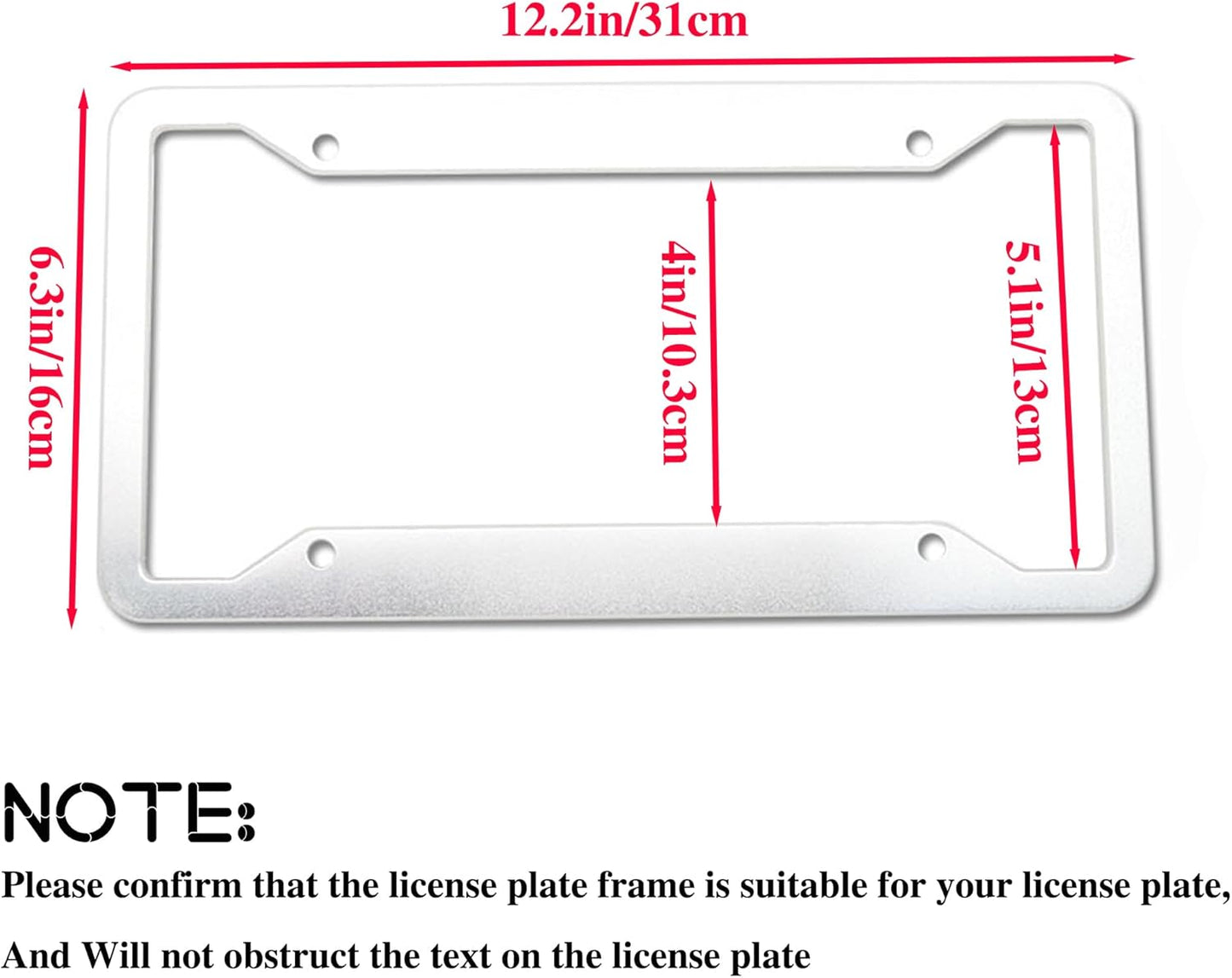 Custom Personalized Metal Engraved Standard Size License Plate Frame,Funny Car Auto Truck Message Plate Holder for Men Women,Silver Text (Silver)