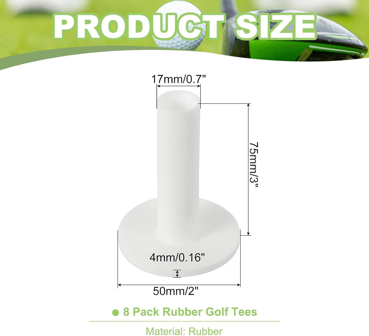 PATIKIL Rubber Golf Tee, Golf Practice Tees Training Driving Range Tee Stable Golf Ball Holder for Outdoor Indoor Hitting Mat