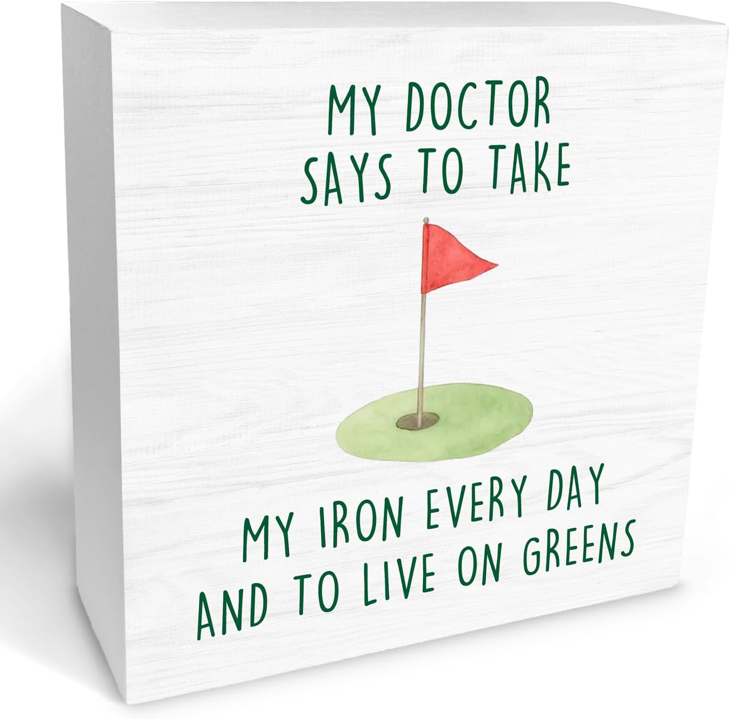 Funny Golf Court Wooden Box Sign Desk Decor, Gifts for Golf Lovers, Golfer Golfing Gifts Wood Block Sign Decorations for Home Bedroom Office Wall Tabletop Shelf Decor, 5x5 Inch