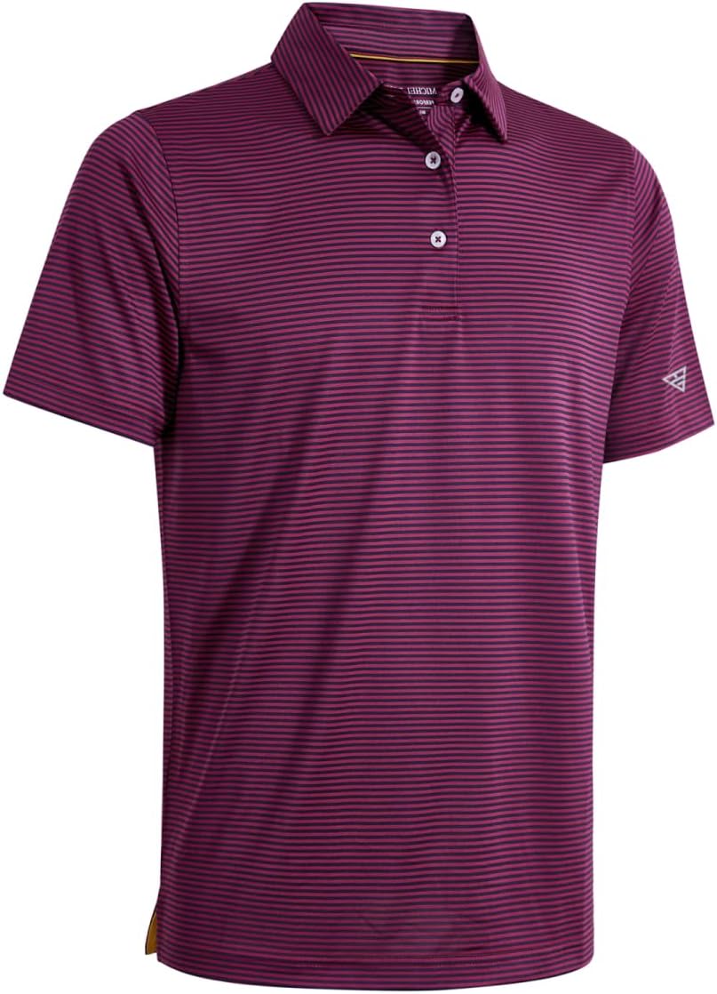 Golf Shirts for Men Dry Fit Short Sleeve Print Performance Moisture Wicking Polo Shirt