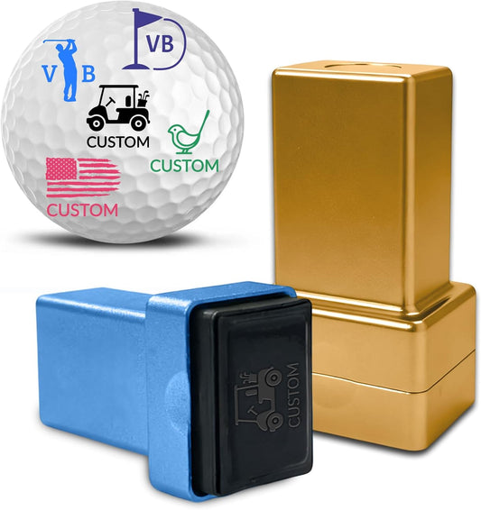 Custom Golf Ball Stamp - Personalized Large Self-Inking Marker for Golf Balls | Quick-Dry Waterproof Logo Stamp | Reusable Custom Golf Gift for Golfers