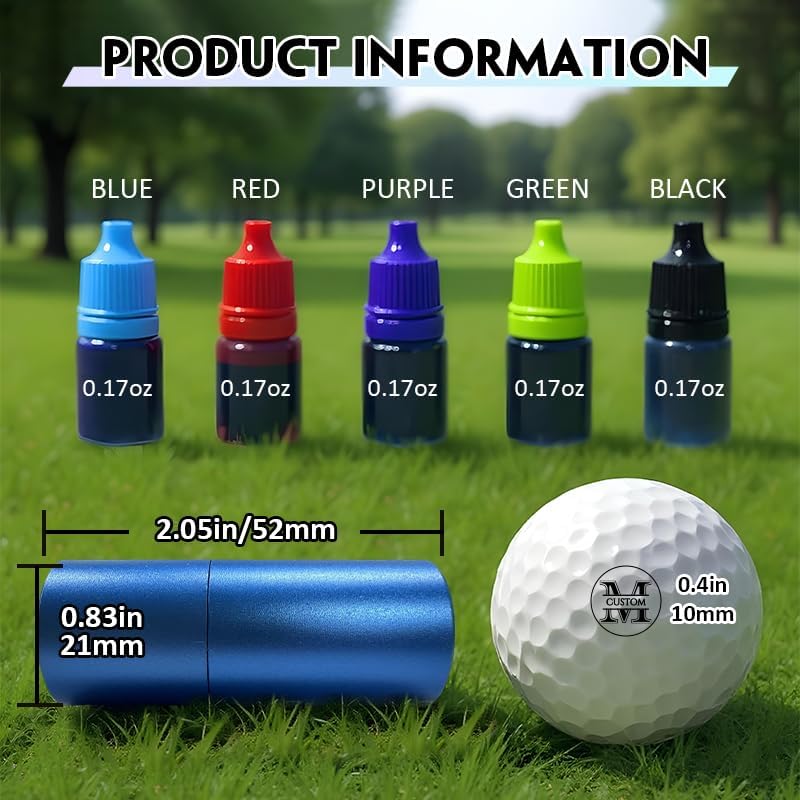 HDSD Custom Golf Ball Stamp Personalized Golf Stamps for Golf Balls with Ink Reusable Golf Gifts