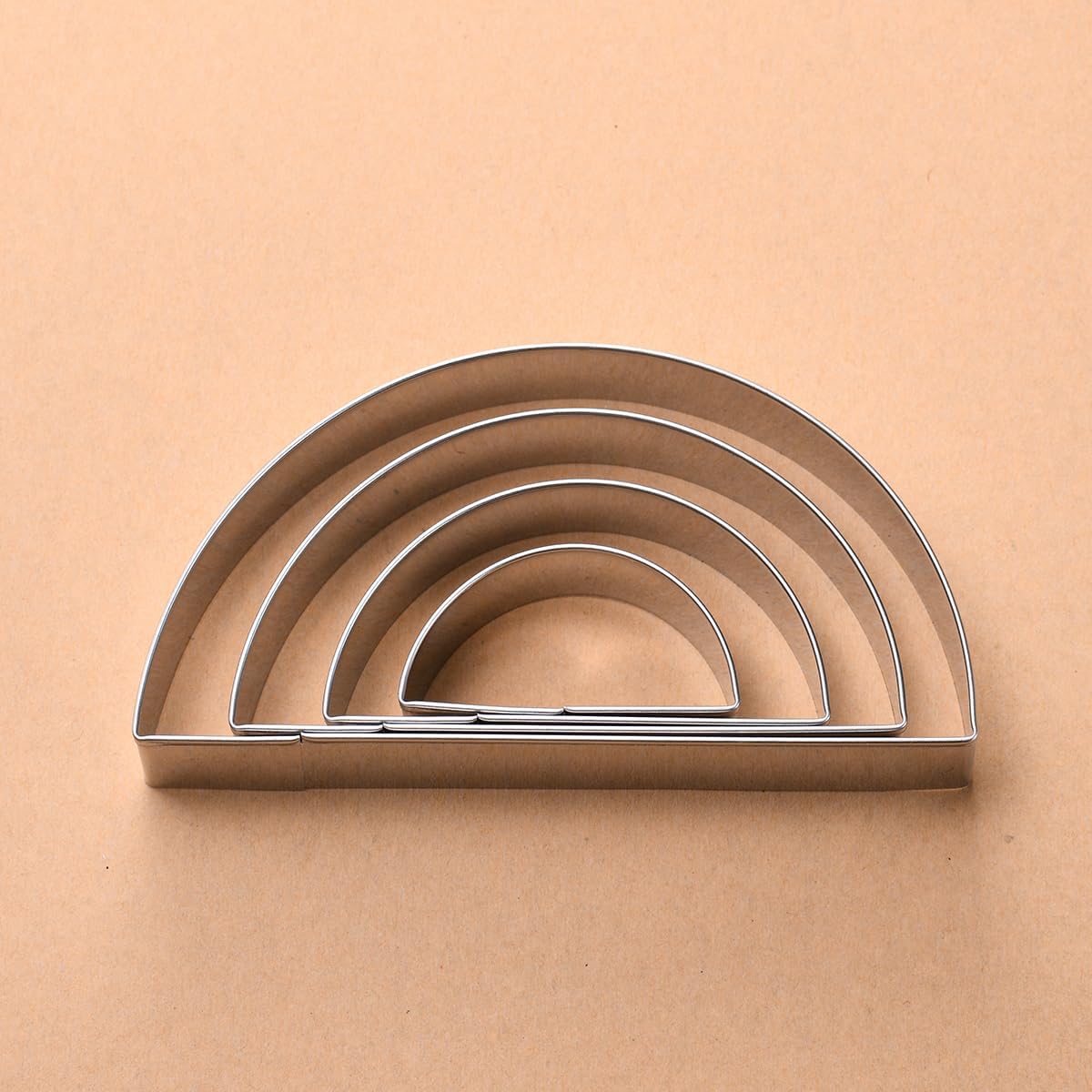 Half Circle Semicircle Cookie Cutter Set 4 Sizes 5 Inch, 4 Inch, 3 Inch, 2 Inch, Watermelon Frame Plaque Cookie Cutters Shapes Molds, 1 Inch Depth