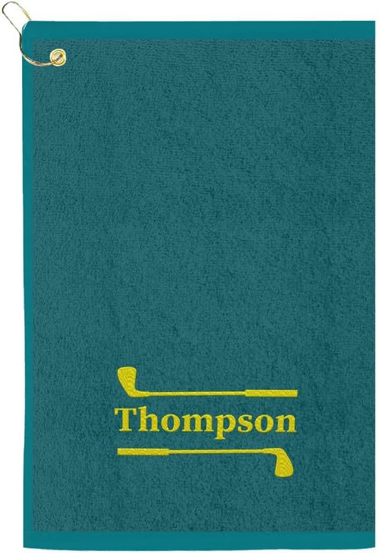 Personalized Passion Golf Towels with Corner Grommet - 16"x26" Customized Velour Cotton Golf Bag Towels with Name - Super Soft and Highly Absorbent - Quickly Remove Dirt and Sweat - Aqua