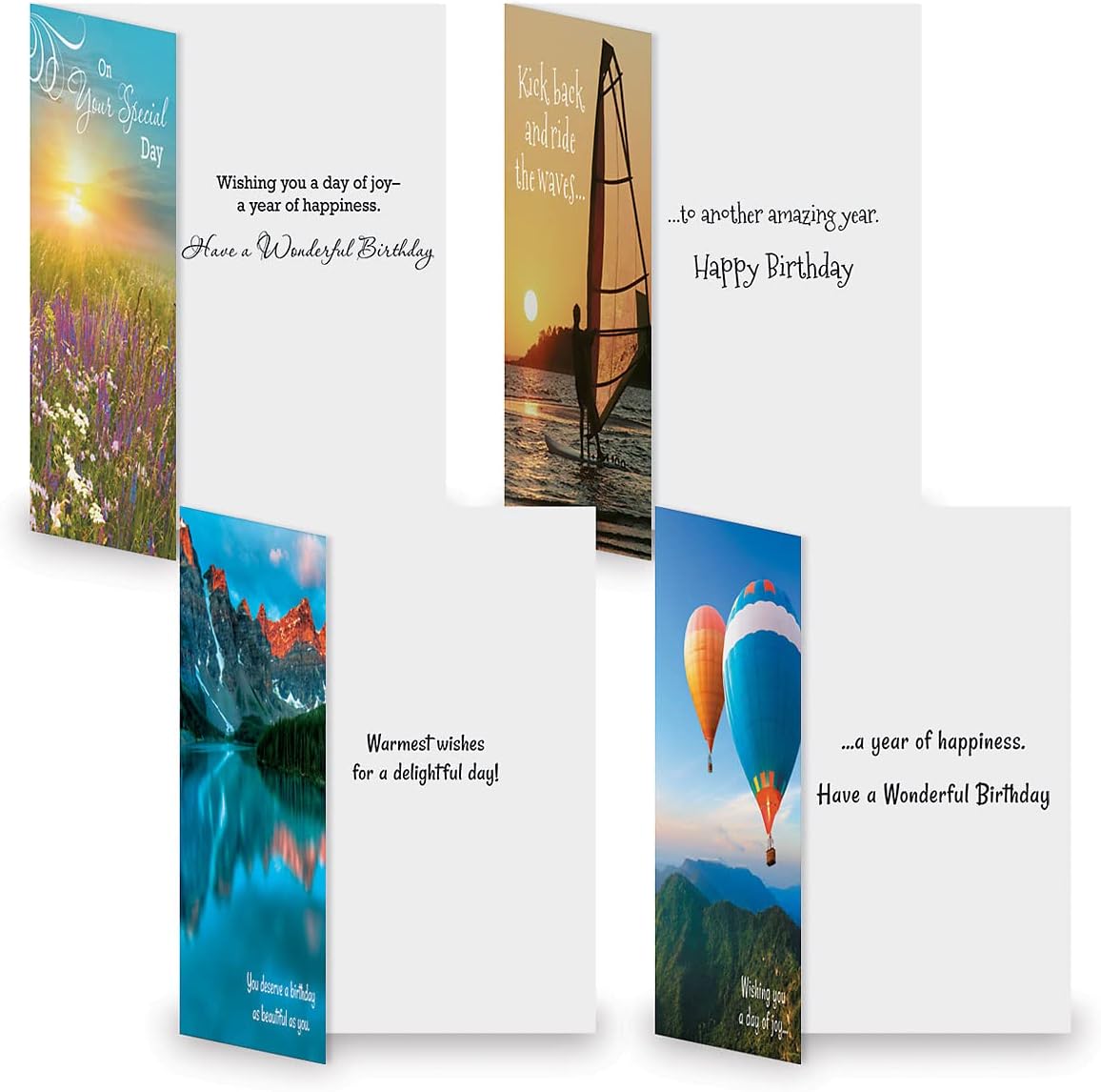 Current Scenic Birthday Greeting Cards Value Pack - Set of 20, 10 Unique Designs, Large 5 x 7 Inch Cards, Sentiments Inside, Envelopes Included