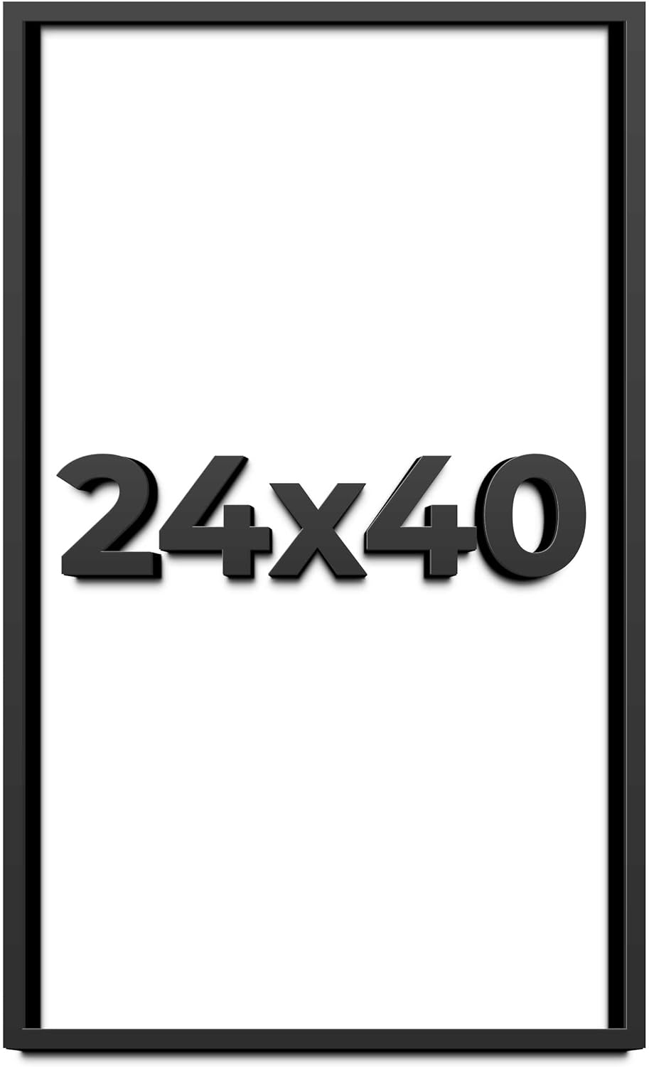 24x40 Shadow Box Black Solid Wood Display Frame with White Acid-Free Backing UV Acrylic & Hanging Hardware - with 3/4" Usable Depth