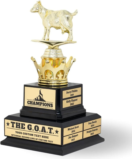 Large Goat Trophy-G.O.A.T.-Greatest of All Time Funny Trophy-Traveling Perpetual Award