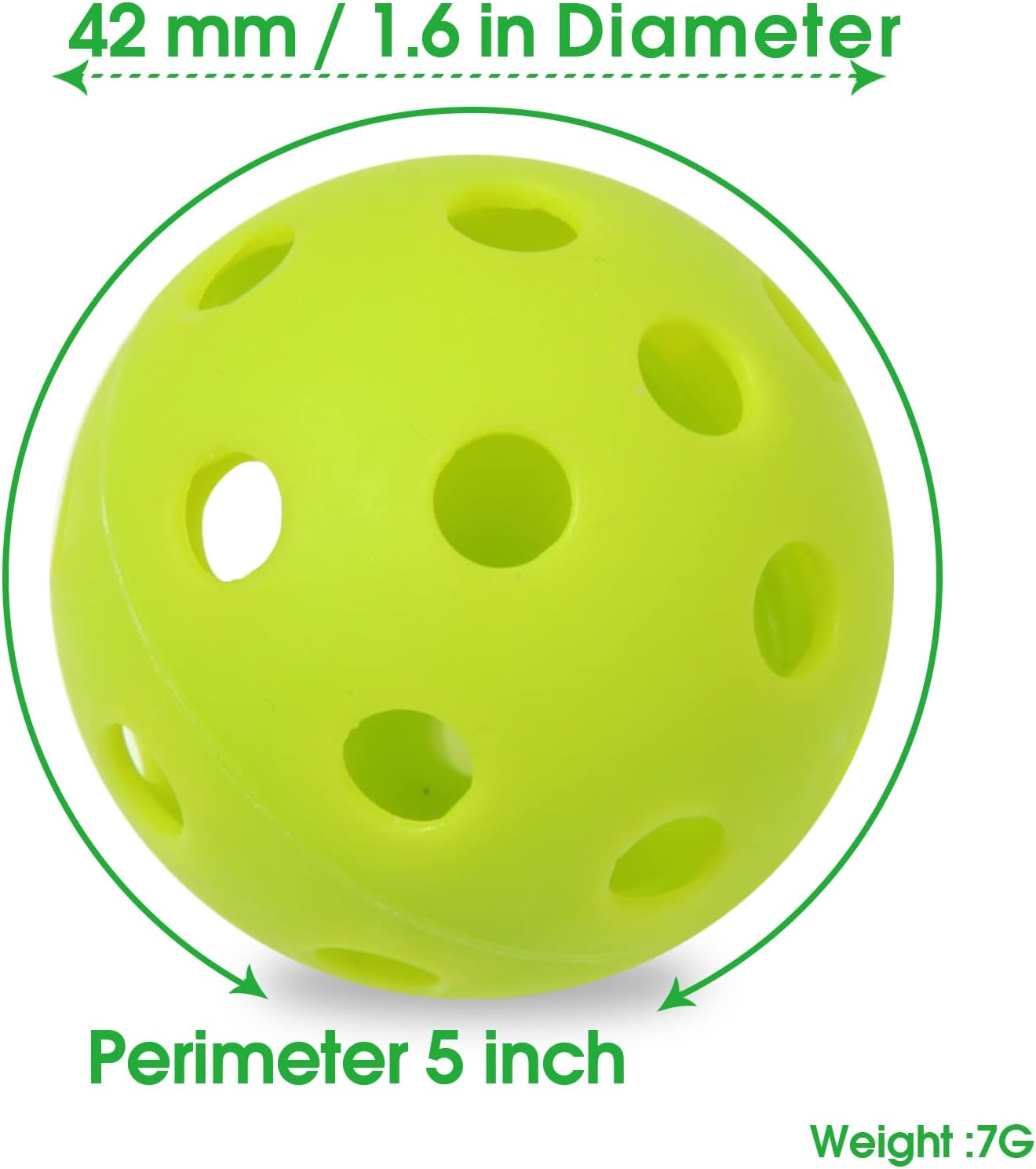 Avesfer 12/20/40 Pack Plastic Golf Balls Soft [Anti-Crack] 42mm Training Golf Balls for Swing Practice Golf Balls for Backyard Limited Flight Airflow Hollow at Home Use Indoor Green