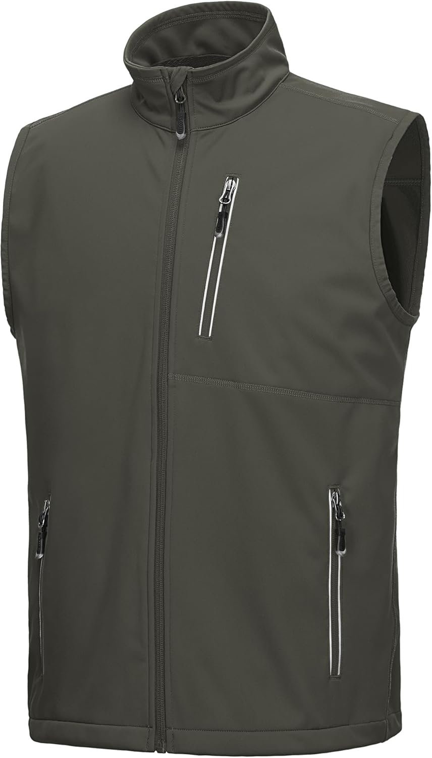 33,000ft Men's Windproof Lightweight Golf Vest Outerwear with Pockets, Softshell Sleeveless Jacket for Running Hiking Sports