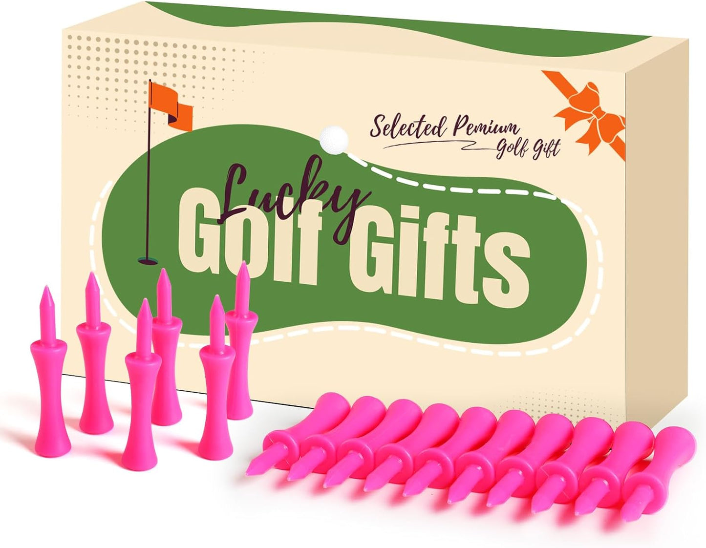 Plastic Golf Castle Tees Step Down Value 200 Count, Unbreakable Mixed or Same Height 1, 1 1/4, 2 3/4, 2 1/4, 2, 1 3/4, 1 1/2 Inch Length Colorful Pack for Practice