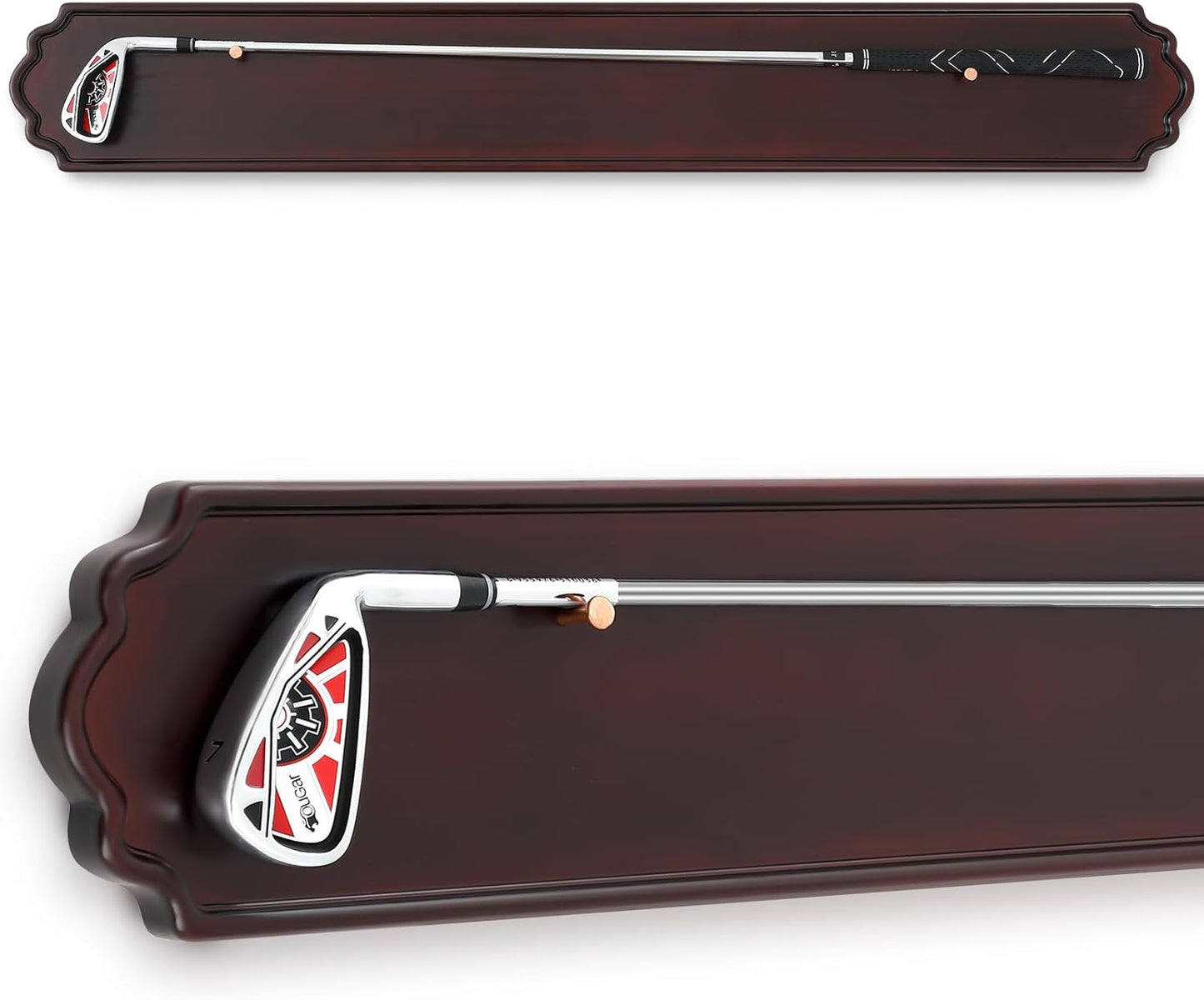 Golf Club Display Case Wall Mount Wooden 42.13 x 5.9 x 0.47 Inch Wall Mount Wooden Storage Display Rack for Antique or Vintage Golf Clubs