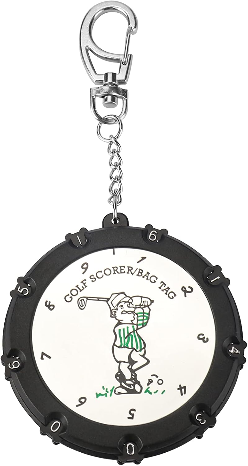 Golf Score Counter 18 Holes Golf Score Stroke Shot Counter Keeper Round Scoring Tag with Clip Keychain
