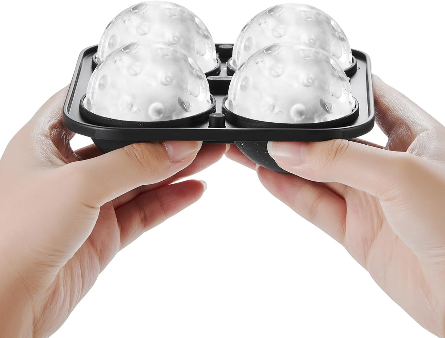 Novelty Pickleballs Gifts Ball Ice Maker Mold, 2.2" Large Sphere Round Ice Cube Mold for Cocktails, Whiskey, Bourbon Chilling, 4 Hole Fun Shapes Big Silicone Circle Ice Cube Trays