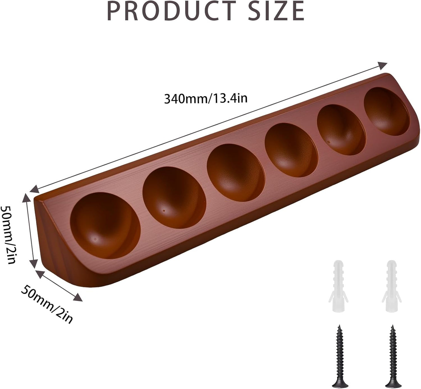 Wooden Golf Ball Display Shelf, Holds 6 Standard Golf Balls, Ideal Collector Display for Golf Enthusiasts, Wall Mount or Tabletop Display for Sports Memorabilia（Brown）