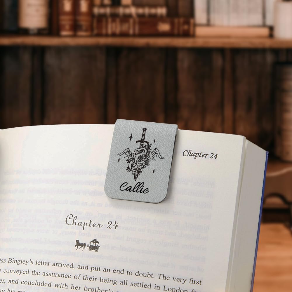 CALLIE Personalized Magnetic Bookmark Clip – Custom Name Reading Gifts for Book Lovers, Birthday Teacher's Day Christmas for Bookworm Gifts (Magic World)