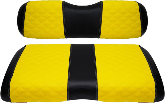Golf Cart Seat Covers for EZGO RXV 2008 Up Front OEM Universal Seat Cushion, Marine Grade Vinyl Leather EZGO RXV Seat Covers/Easy to Install-Yellow (2PCS)