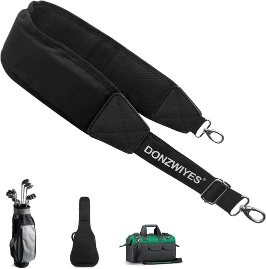 Golf Bag Shoulder Strap Upgraded Single Padded Adjustable Straps Universal Replacement(All in Black,1 Pack)