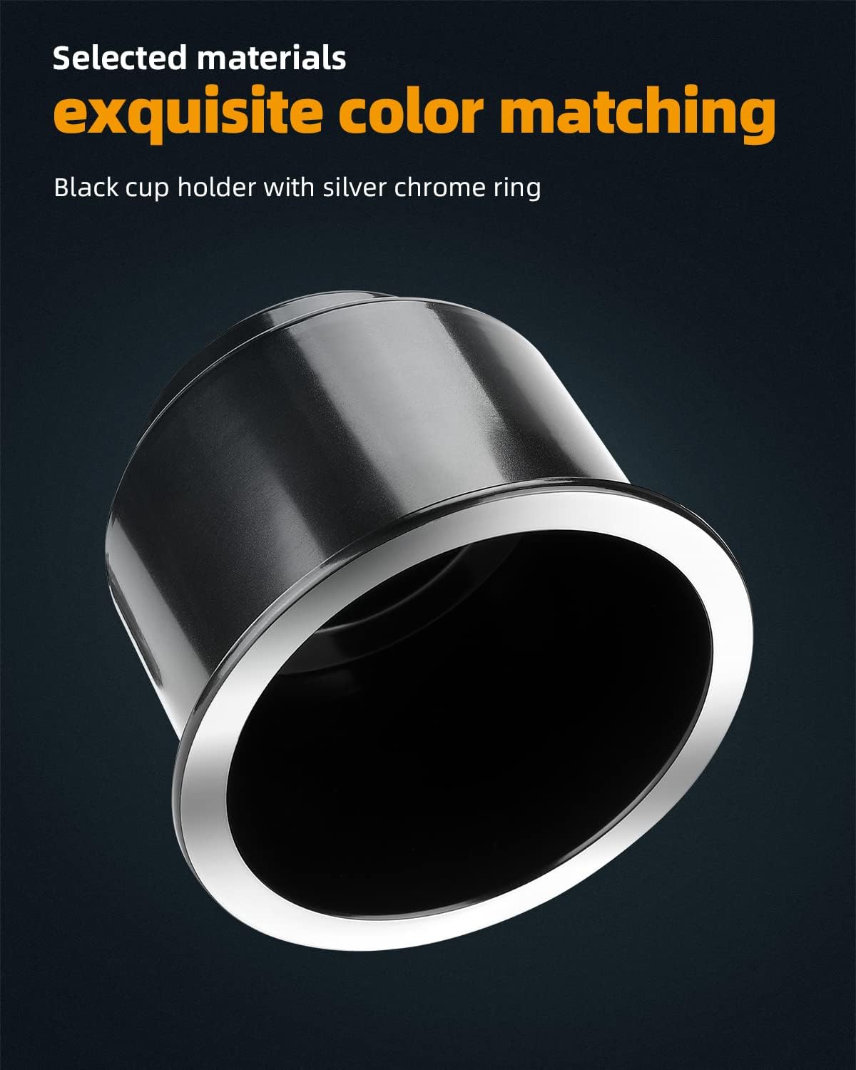 JoyTutus 6pcs Universal Cup Holder Inserts for RV, Boat, Car, Couch, Golf Cart & Pontoon - Elegant Chrome, Large Plastic Drop-in Cup Holders