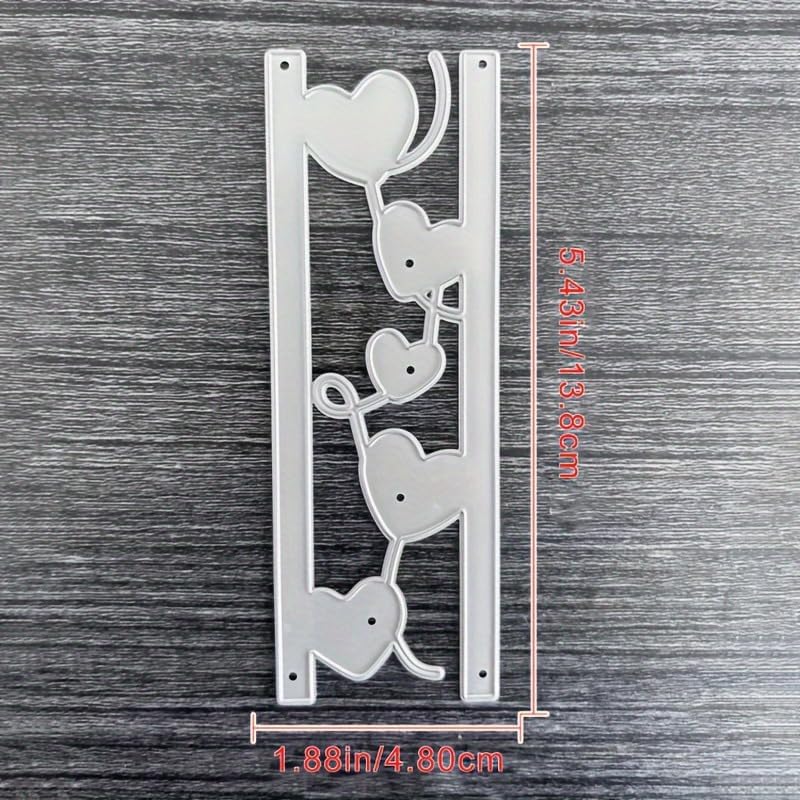 Lapoo Cutting Die for Scrapbooking, 3D Backgrounds Frame New Cutting Dies DIY Album Card Making Decor Paper Craft Metal Die Cuts Party Decorations (Love Frame 5.4 x 1.9 in)
