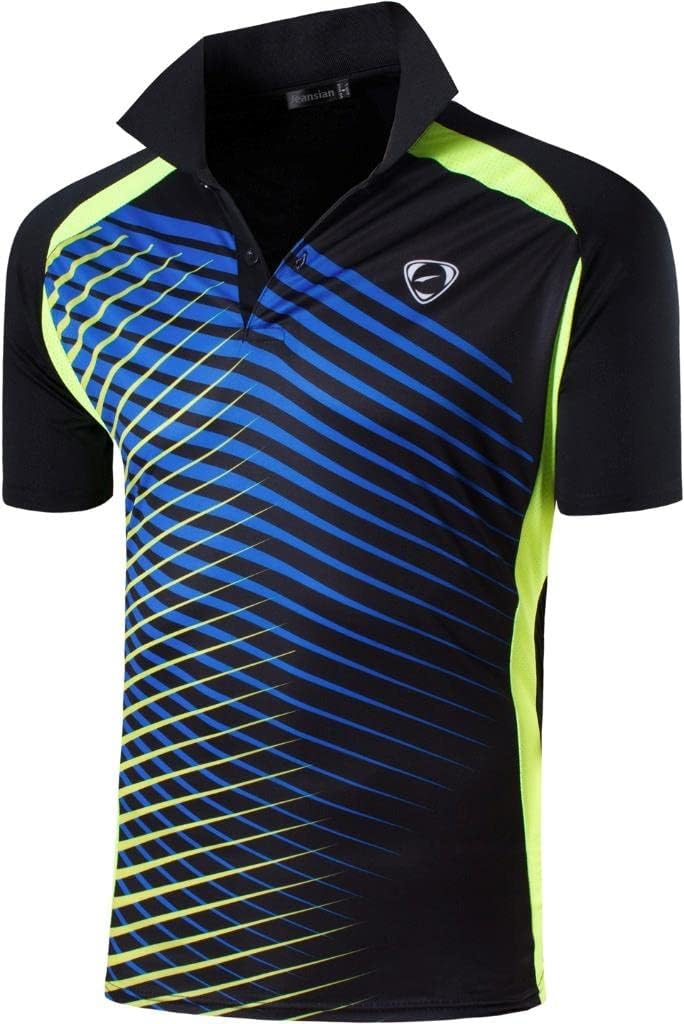 jeansian Men's Sport Outdoor Quick Dry Fit Short Sleeves Polo Tee Shirt Tshirt T-Shirt Tops Golf Tennis Bowling LSL195