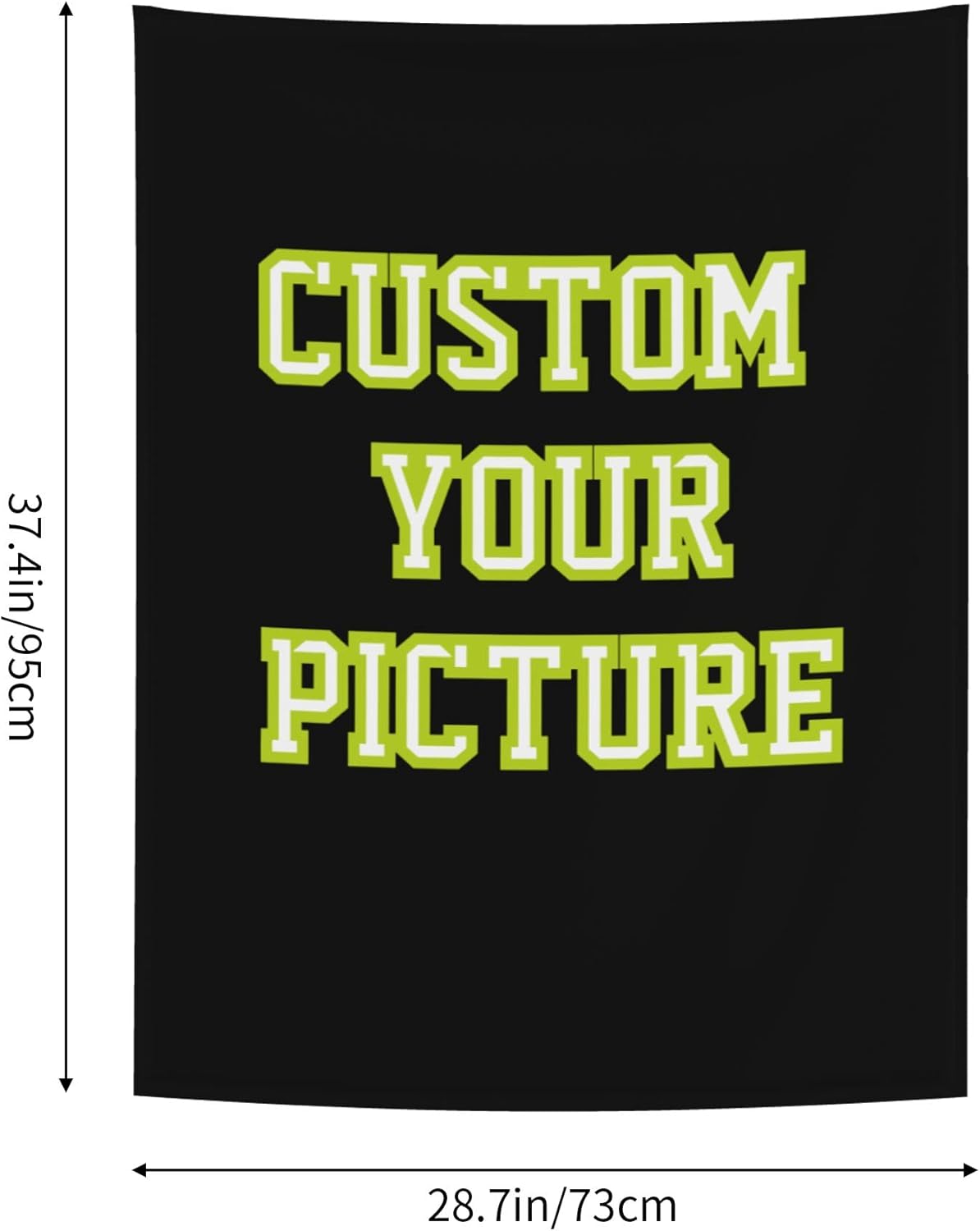 JINJUREN Custom Tapestry Upload Images Banners and Signs Customize For Bedroom 29 * 37inch Vertical