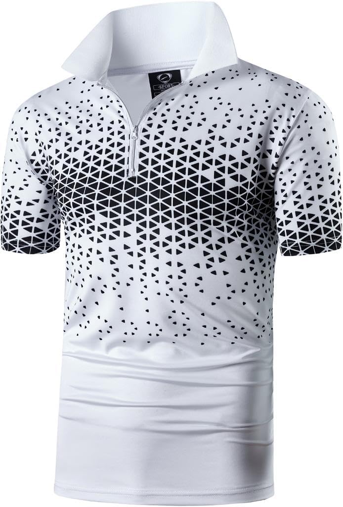 jeansian Men's Sport Outdoor Quick Dry Fit Short Sleeves Polo Tee Shirt Tshirt T-Shirt Tops Golf Tennis Bowling LSL195