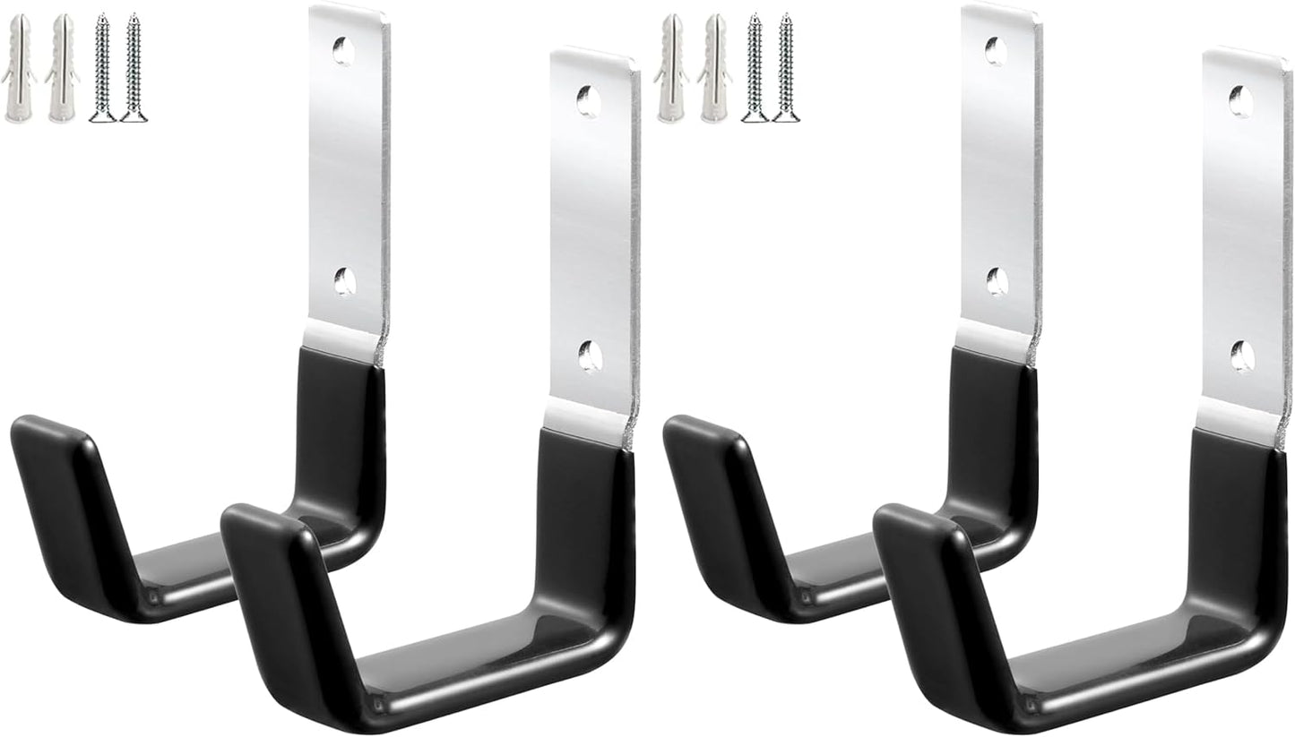 Heavy Duty Steel Garage Hooks,Garage Storage Utility Hooks,Anti-Slip Hanger, Tool Organizer,Steel Wall Mount Organizer, Garden Hose Hanger (Small-2PC) (Pack of 2)