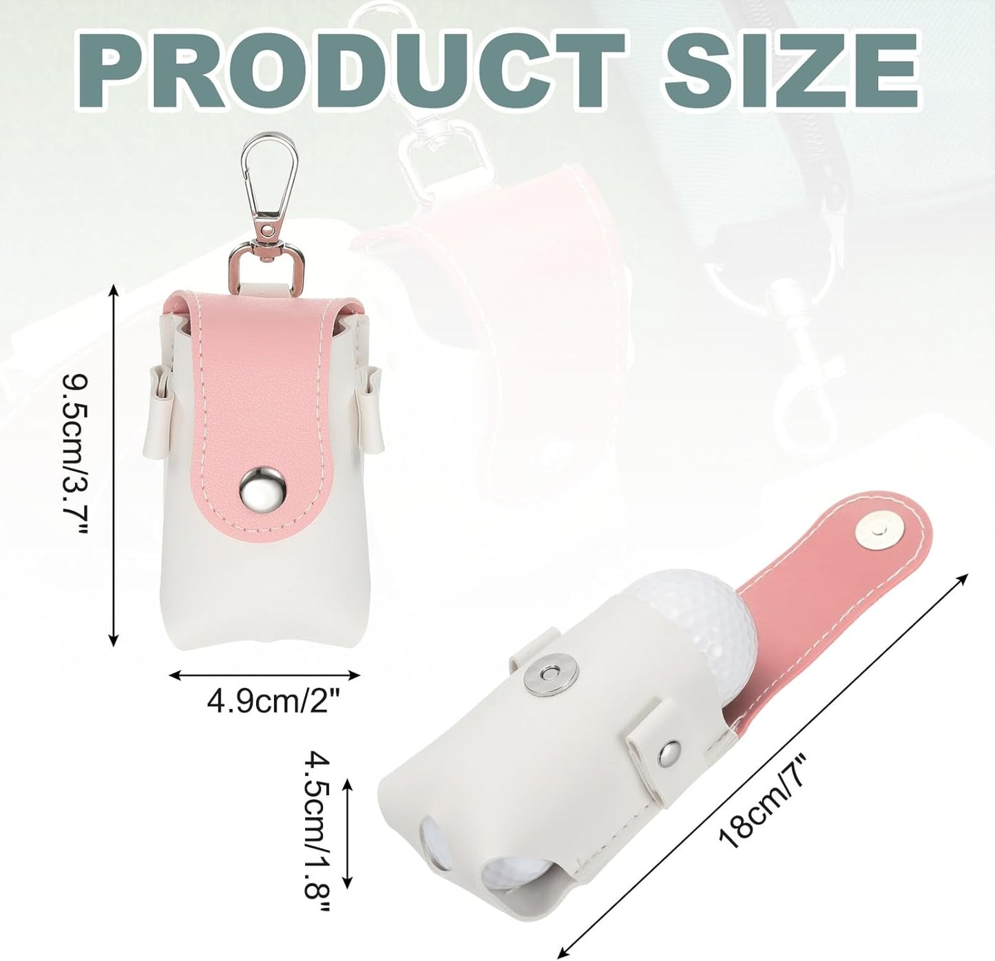 uxcell Golf Ball Bag, Portable PU Leather Golf Ball Pouch with Belt Clip Storage Bag with Tee Holder for Men and Women