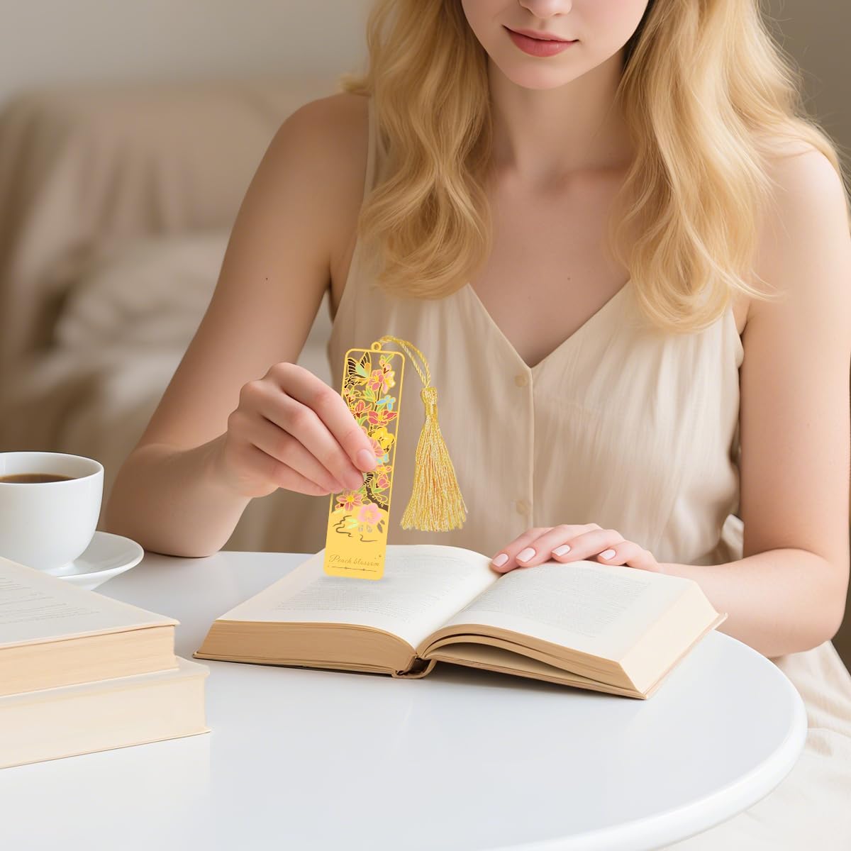 3pcs Metal Flower Bookmarks with Tassel for Reading Women, Pretty Cute Book Markers for Women, Kids, Book Lovers, Reading Accessories Gifts for Book Lovers (Style 2)