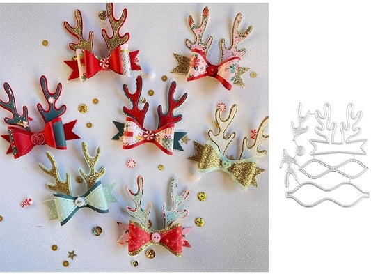 Lapoo Metal Cutting Die for Scrapbooking, 3D Backgrounds Frame New Cutting Dies DIY Album Card Making Decor Paper Metal Die Cuts Party Wedding Decorations (Antler 4.2 x 3.7 in)