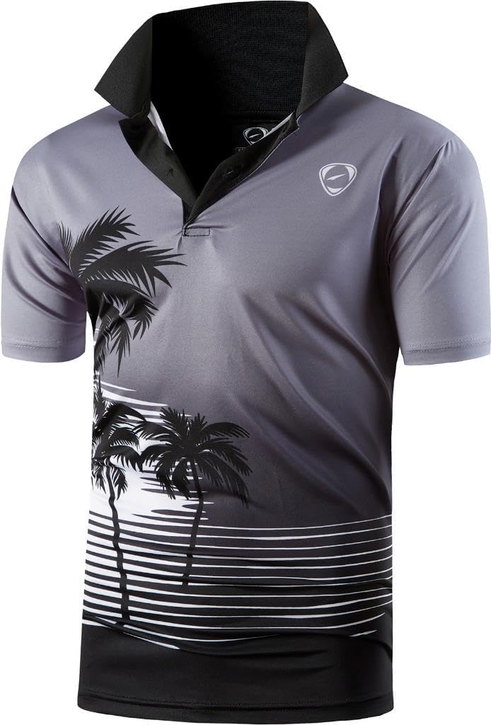jeansian Men's Sport Outdoor Quick Dry Fit Short Sleeves Polo Tee Shirt Tshirt T-Shirt Tops Golf Tennis Bowling LSL195