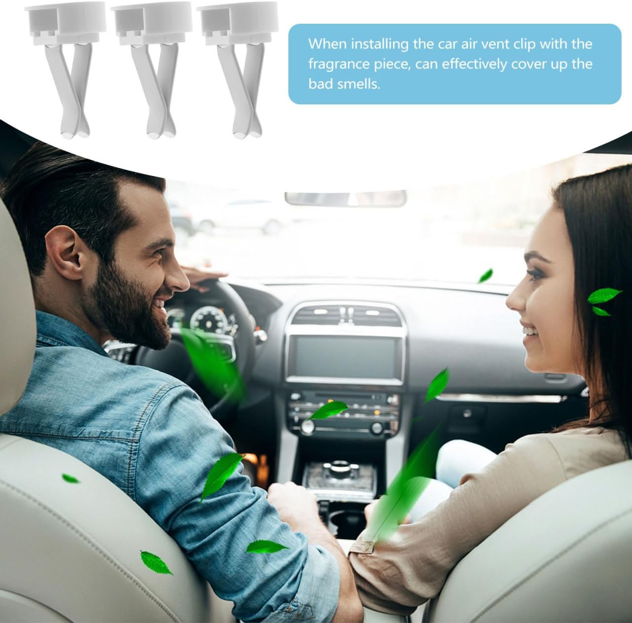 100PCS Car Vent Clips,Air Outlet Clips Car Air Vent Accessories for Home Office DIY Decorations - White