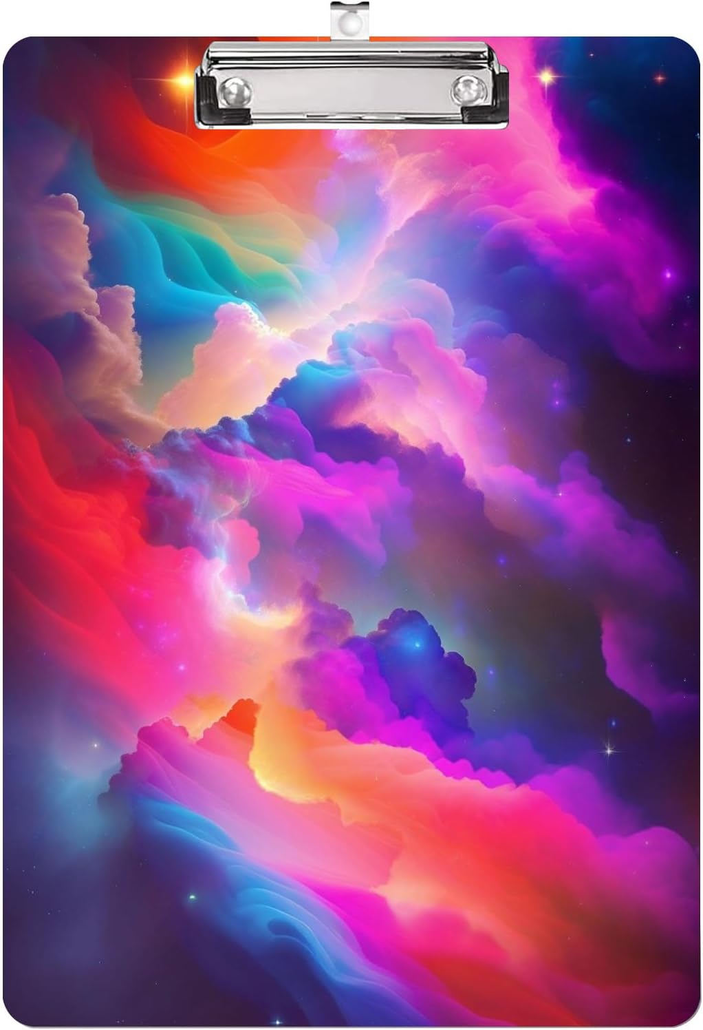 Colorful Cloud Plastic Clipboard with Finish Clip 8.7" x 12.5" Perfect for Modern Office Seminars Workshops Home School Classroom and Event