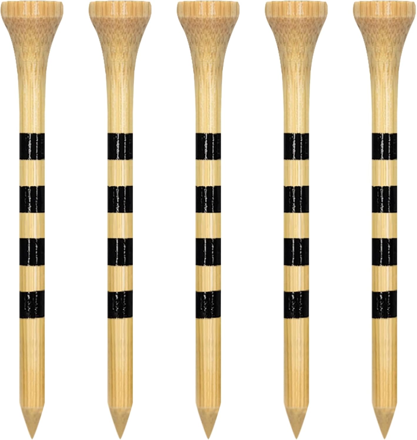 Wooden Golf Tees 3-1/4", 2-3/4", 2-1/8", 1-1/2" Available, 100 Count (Natural Color, White, Black, Blue, Red, Green, Yellow, Pink, Orange)