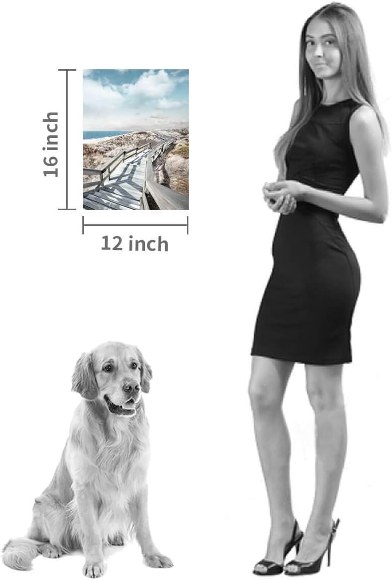 Beach Pier Canvas Wall Art: Boardwalk Stair Picture Graphic Art Painting for Wall Decor(12''x16'')