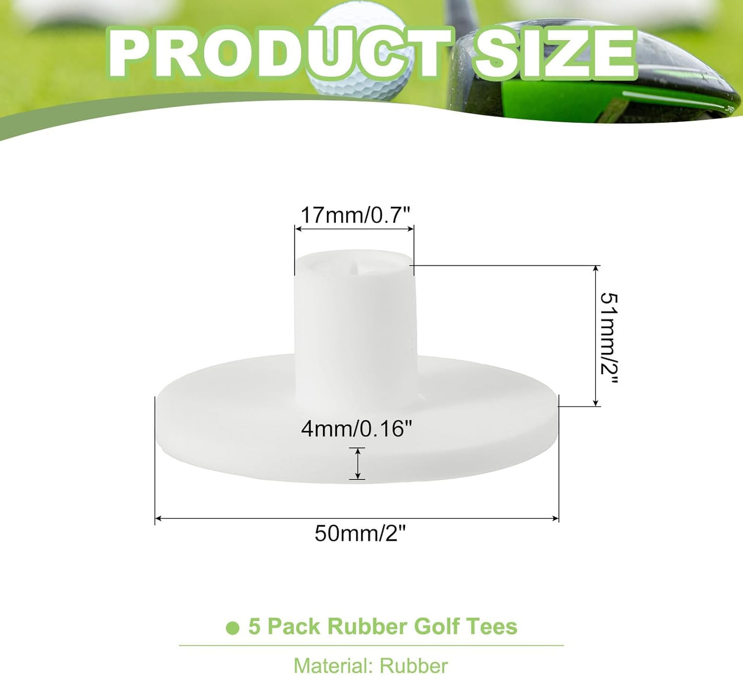 PATIKIL Rubber Golf Tee, Golf Practice Tees Training Driving Range Tee Stable Golf Ball Holder for Outdoor Indoor Hitting Mat Golf Mat