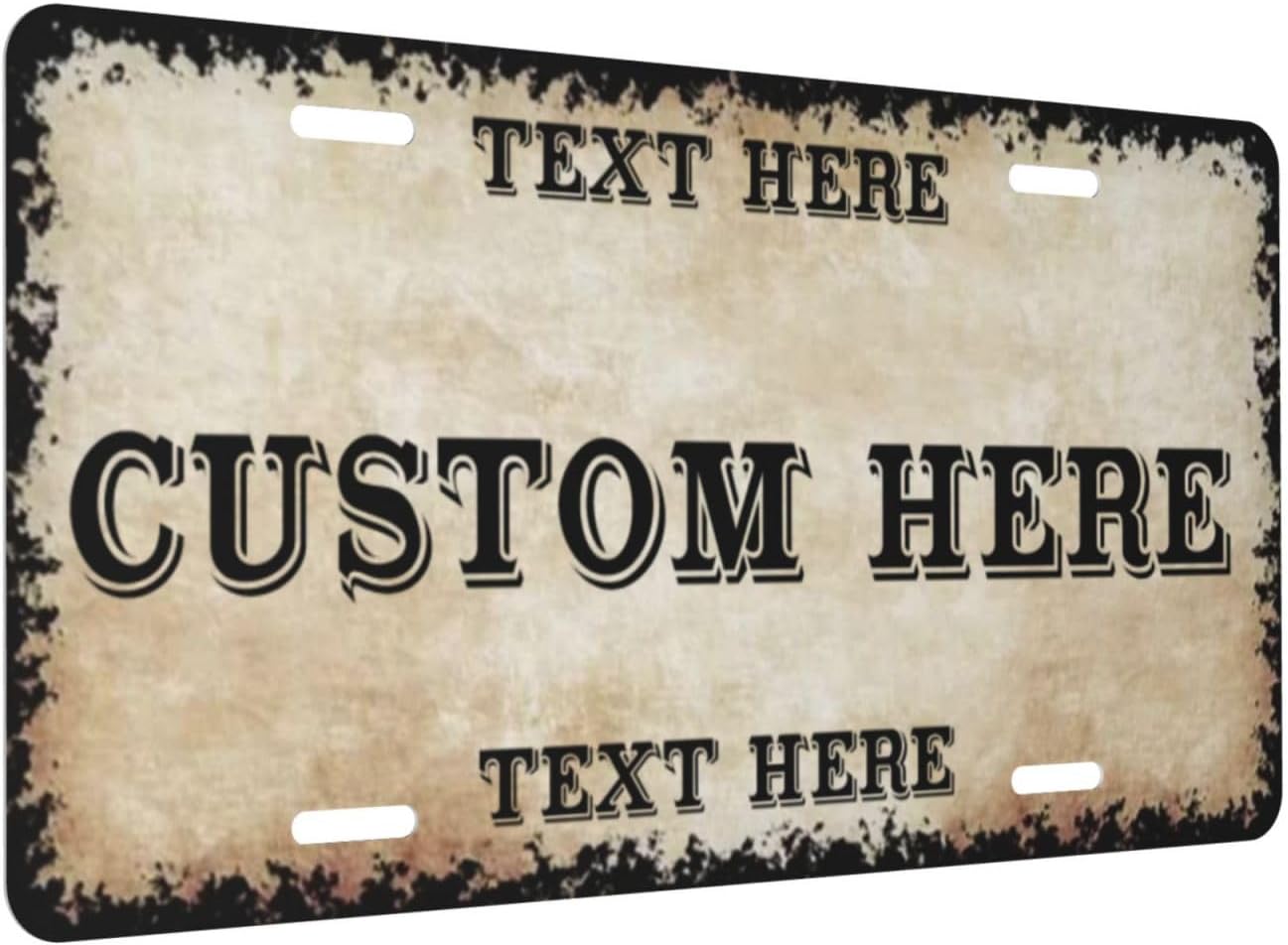 Custom Personalized Text Image Photo Design Customized Tag Aluminum License Plates for Front of Car 6x12 Inch-12