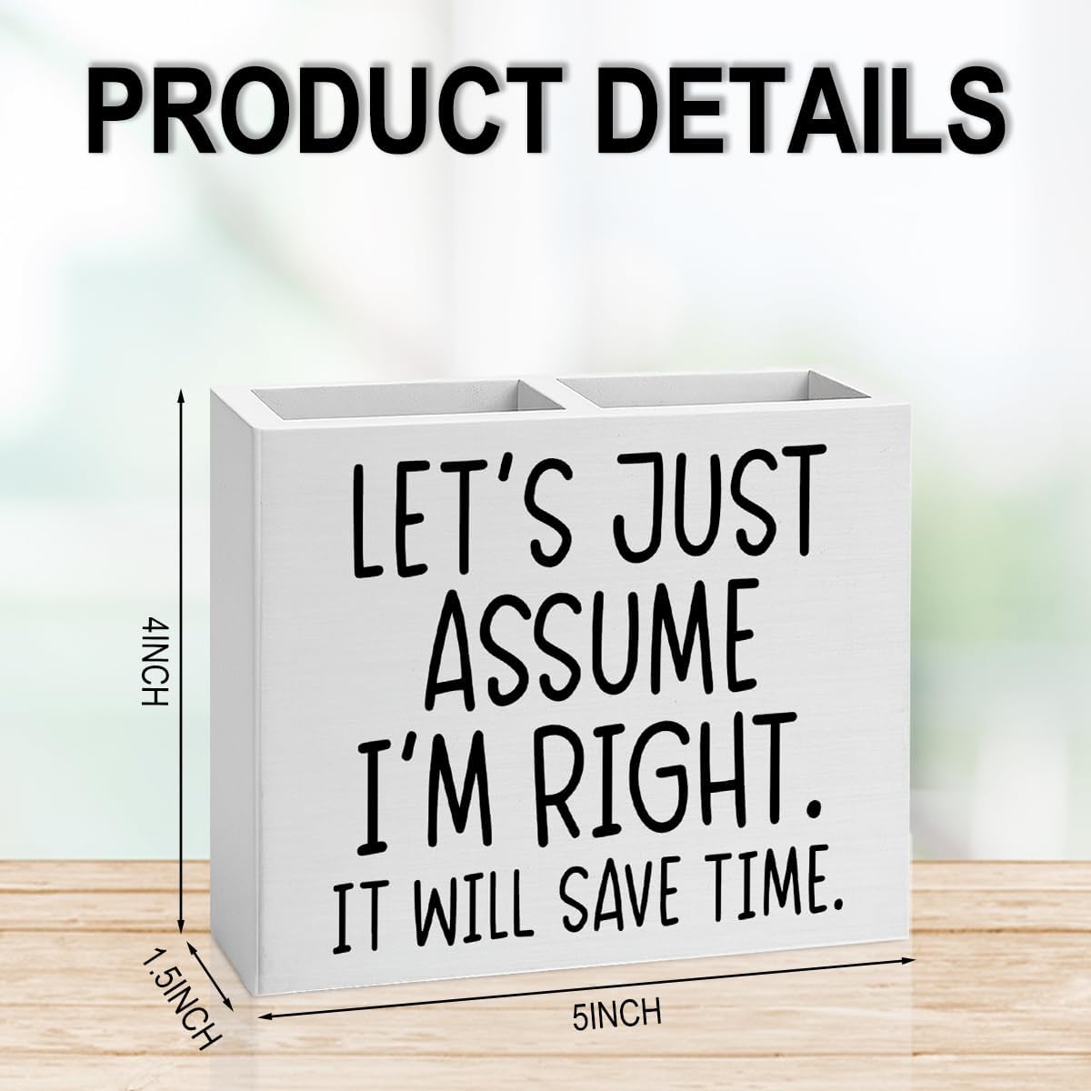 Bosses Day Gifts for Women Men Manager Funny Office Decor for Women Wooden Pencil Holder National Boss Day Decorations Gifts for Supervisor Leader Manager Men HR Coworker Office Desk Decor A 05