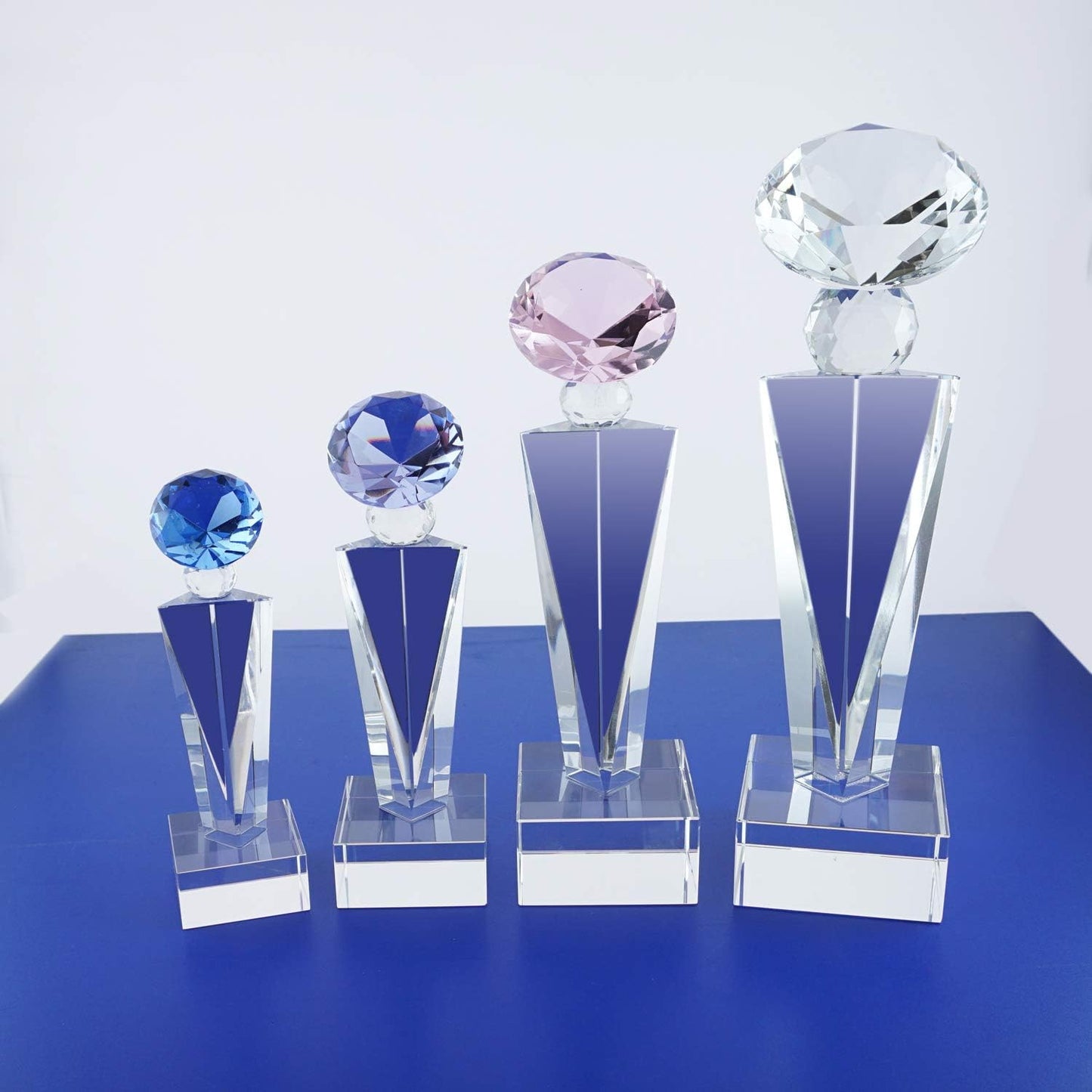 Optical Crystal Glass Diamond Trophy Awards Recognition Achievement Reality Personalized Custom Laser Etched Engraving Trophy