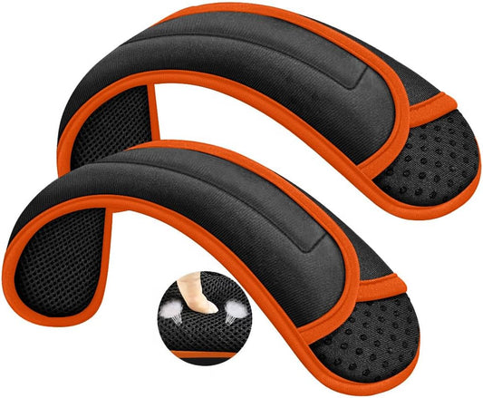 ZINZ 2-Pack Universal Shoulder Pad with Ultra Thick Cushion for Bag Luggage Bag Crossbody, Plus Long & Anti-Slip & Breathable,Grey-Orange Edge